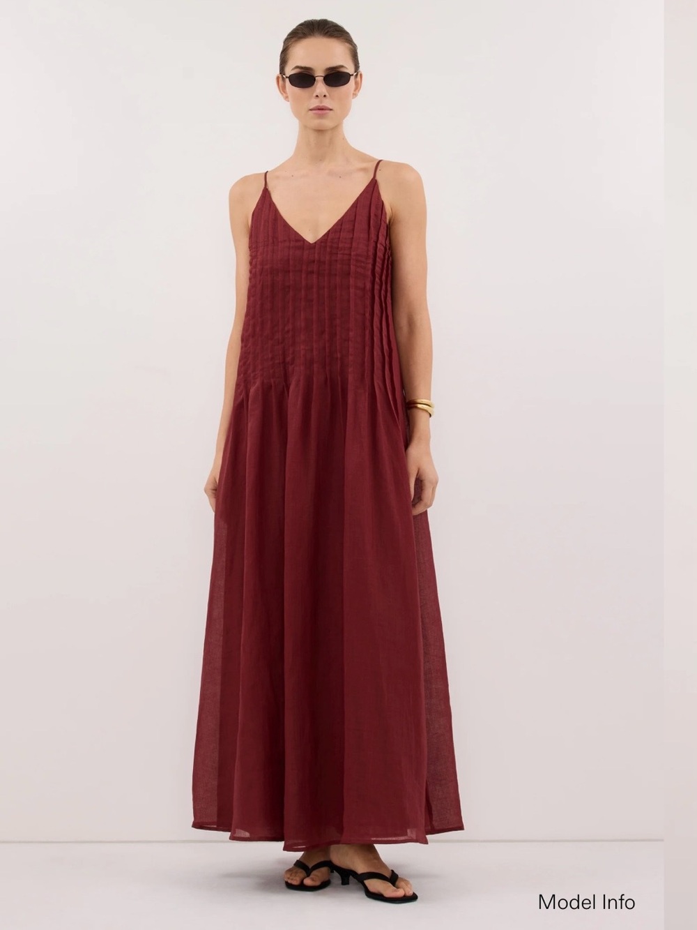 DISSH Burgundy Spaghetti Strap Maxi Dress